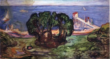 Edvard Munch Painting - Árboles en la orilla 1904 Edvard Munch